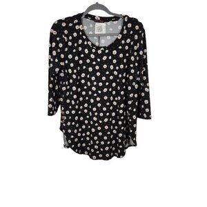 New Shiela Rose Daisy Tee in Black - Size Large‎